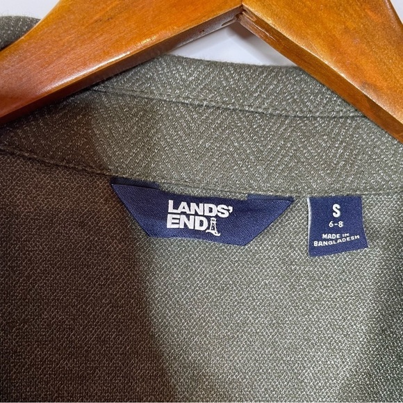 Lands’ End Womens Casual Army Green Cotton Shacket Size Small - Picture 3 of 5